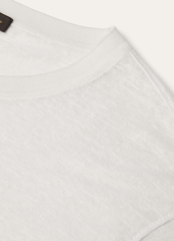 23S/S ロロピアーナ GARGANO リネン 女性 ホワイト 半袖Tシャツ ガルガーノ・Tシャツ リネン（麻） ホワイト | ロロ・ピアーナ JP