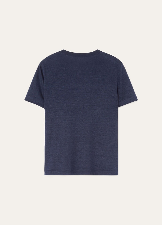 Tシャツ・カットソー LORO PIANA 25SS Blue Navy Gargano T-Shirt FAM8107 W000 Gargano T-Shirt Linen Navy Blue | Loro Piana CC