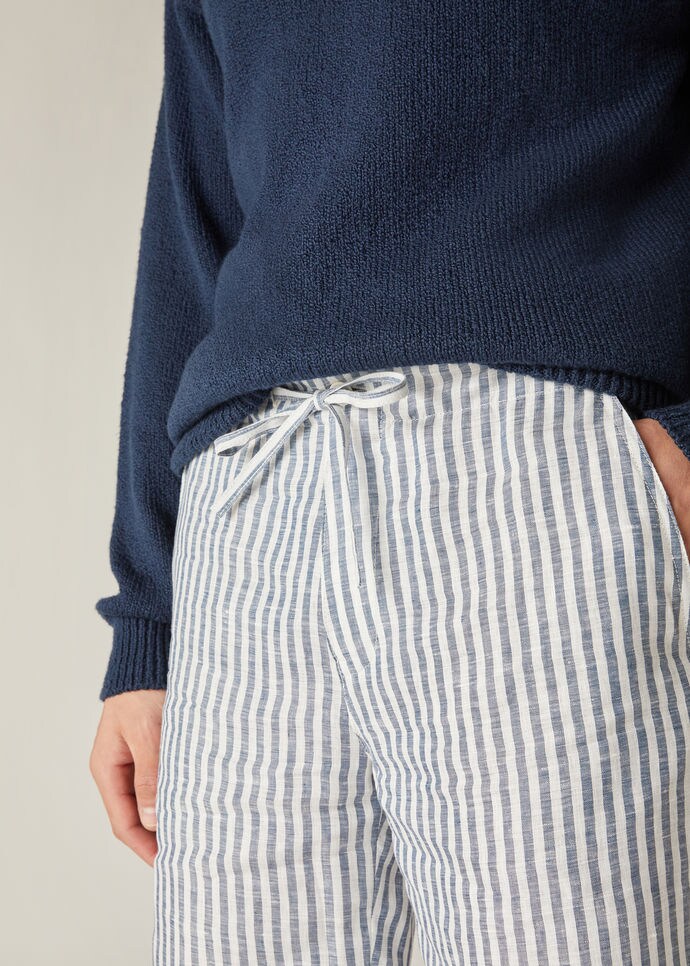 Flat Bermuda Shorts-Linen