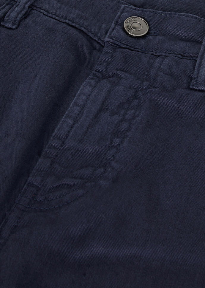 Quarona Five-Pocket Pants Linen, Cotton Deep Ocean Depths