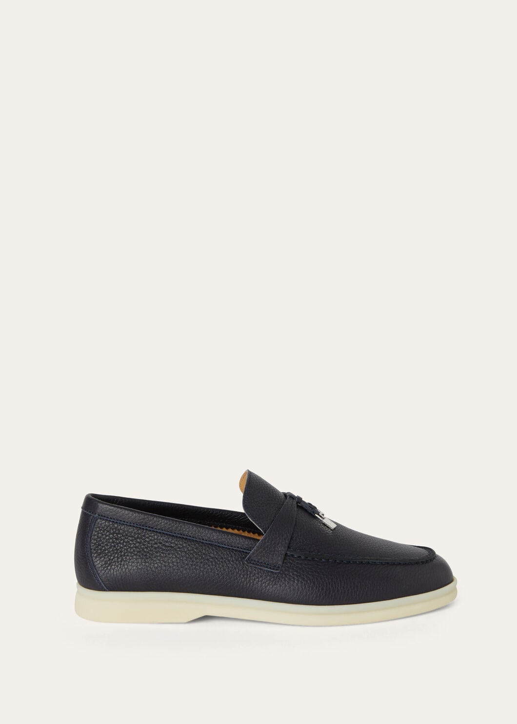 Summer Charms Walk Loafer Deerskin Navy Blue Loro Piana AE