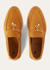 Summer Charms Walk Loafers in Suede Cinnamon Cafe | Loro Piana