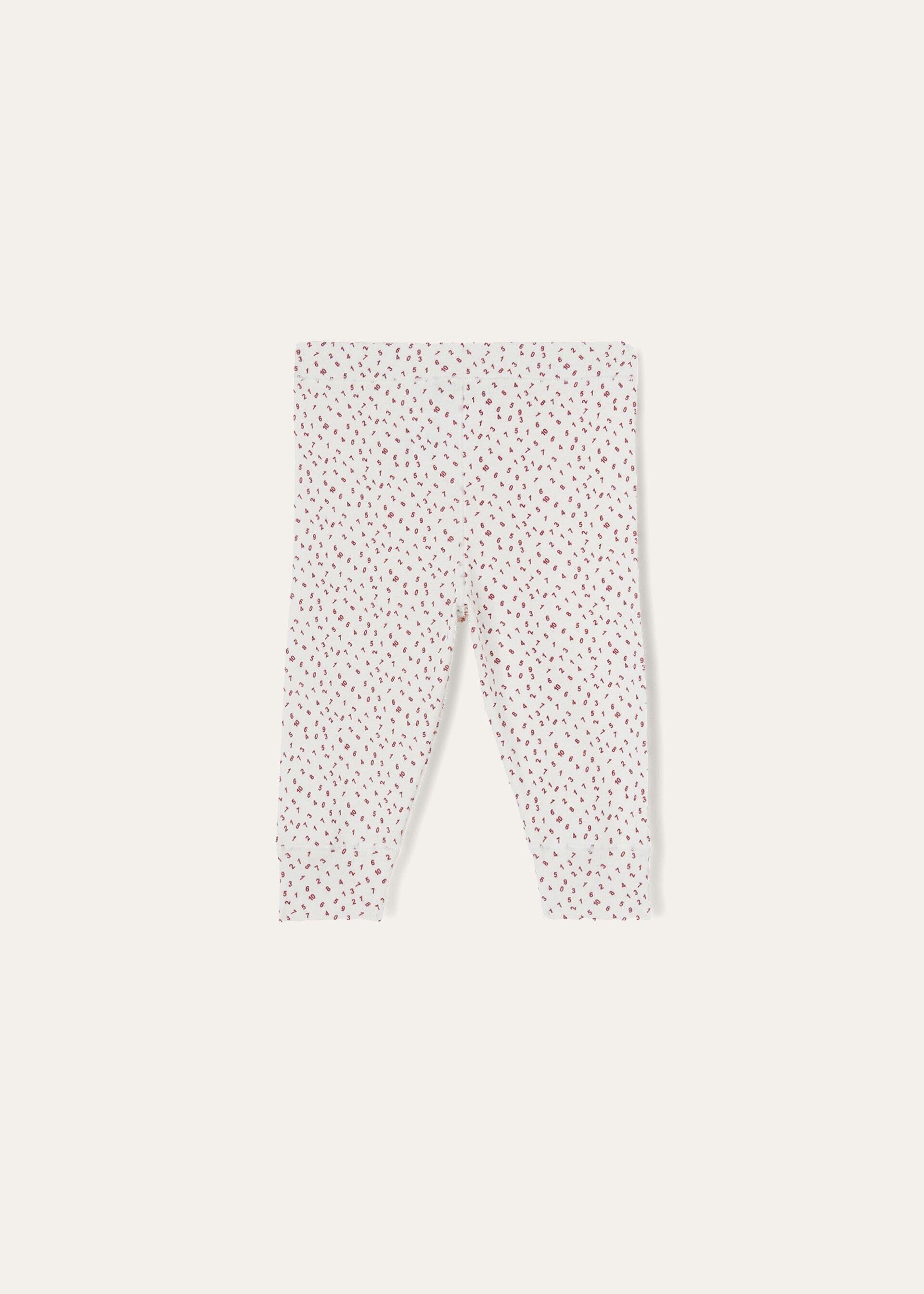 Little Numbers Trousers Cotton WHITE/NEW BORN BORDEAUX Loro Piana SI