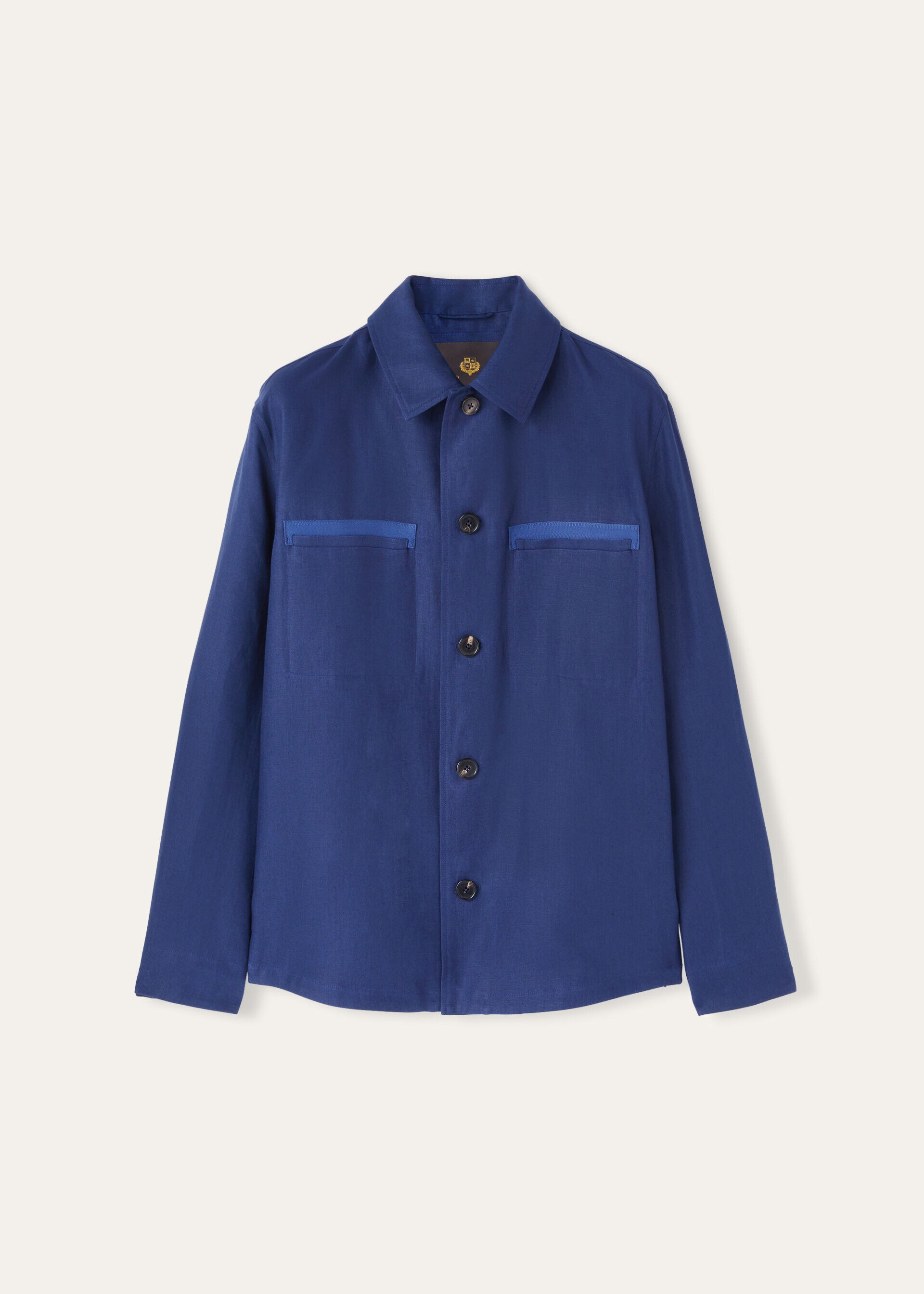 Kalama Overshirt Linen Kurume Blue Loro Piana