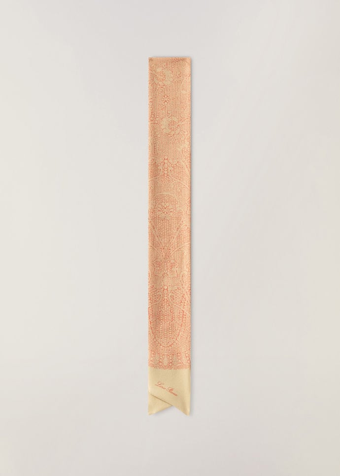 Floral Mosaic Neck Scarf-Silk