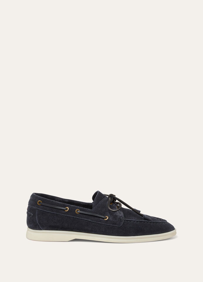 Loro Piana Men's Sea-Sail Walk Suede Boat Shoes | Neiman Marcus
