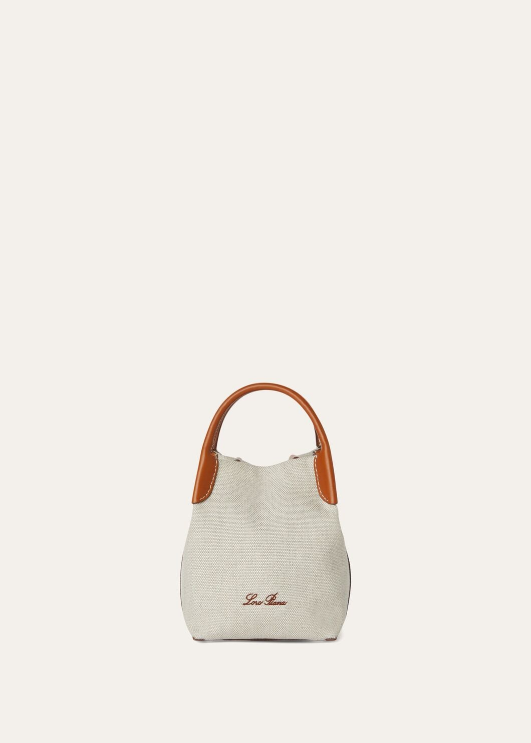 Micro Bale bag Cotton, Linen NATURAL/WARM TAN | Loro Piana US