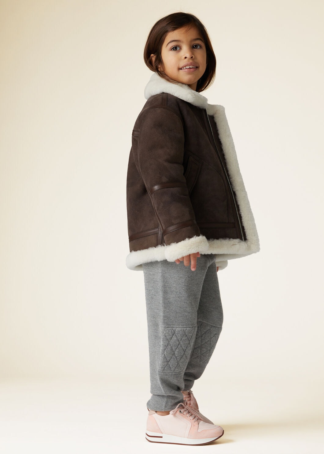 Monterosa Kid s Jacket Shearling Choco Milk Loro Piana GB