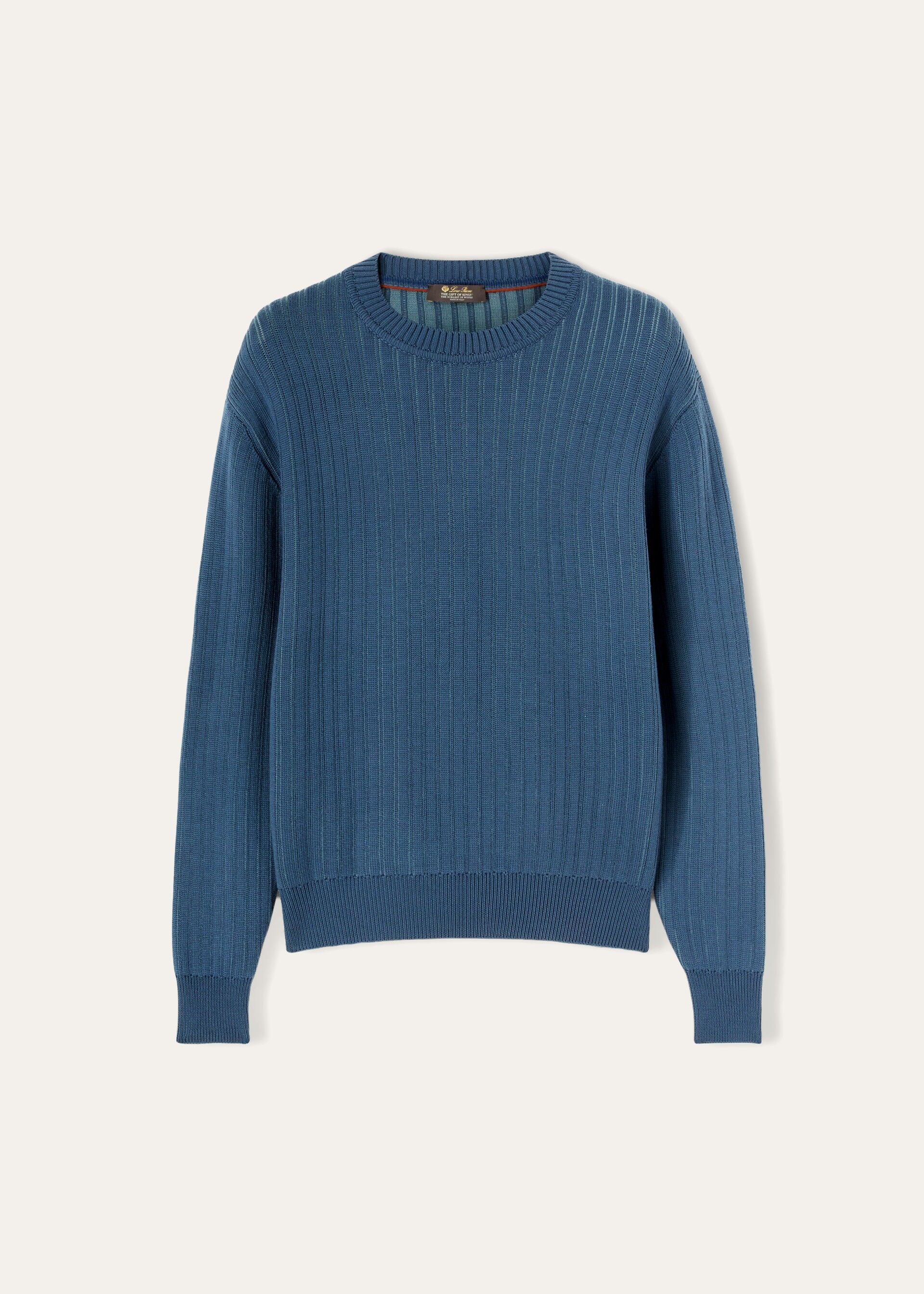 Cook Crewneck The Gift of Kings® Azzurro Petrolio Vanise' Loro Piana US
