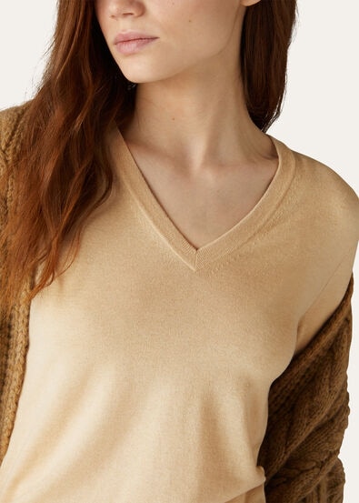 VICUNA ICONIC V NECK SWEATER GG 33