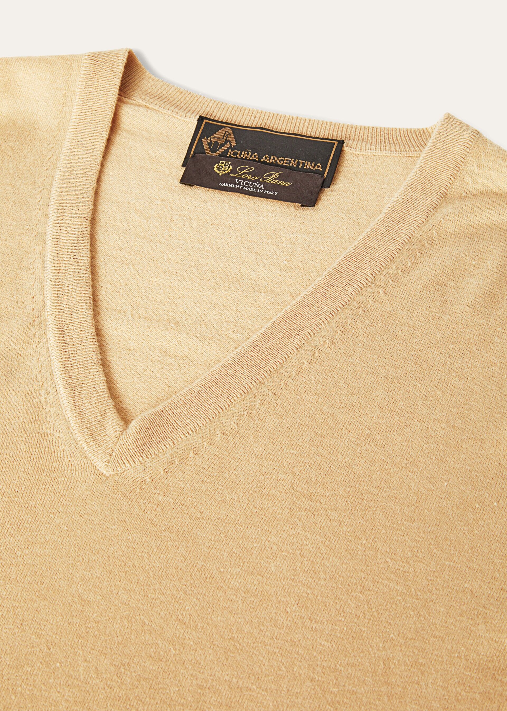 VICUNA ICONIC V NECK SWEATER GG 33