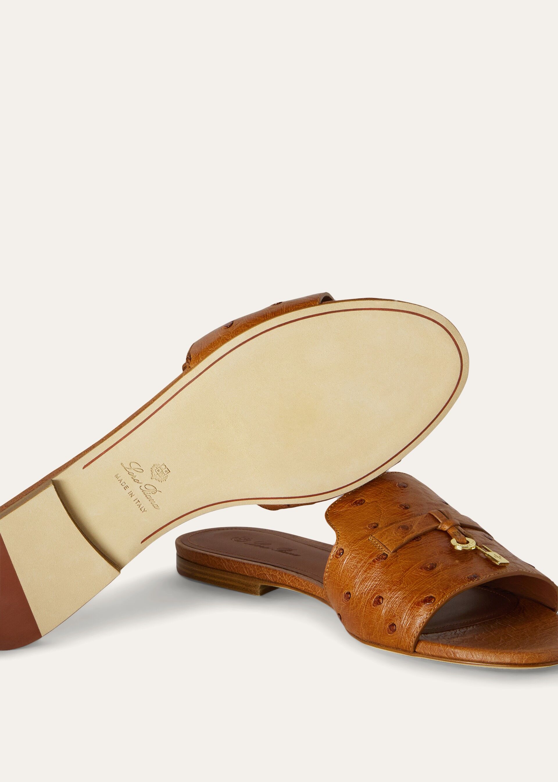 SUMMER CHARMS SLIPPER SHINY OSTRICH