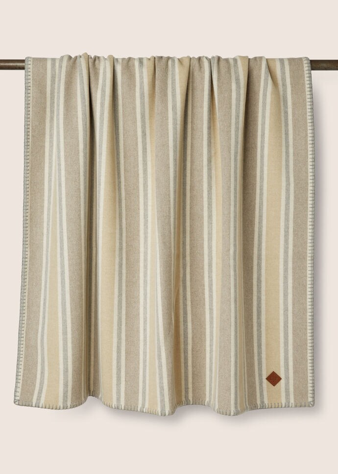 Melbourne Throw Blanket in Cashmere Natural/brown Loro Piana