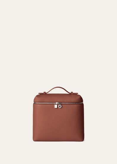 Extra Pocket Backpack In Grained Calfskin Loro Piana Kummel Loro Piana