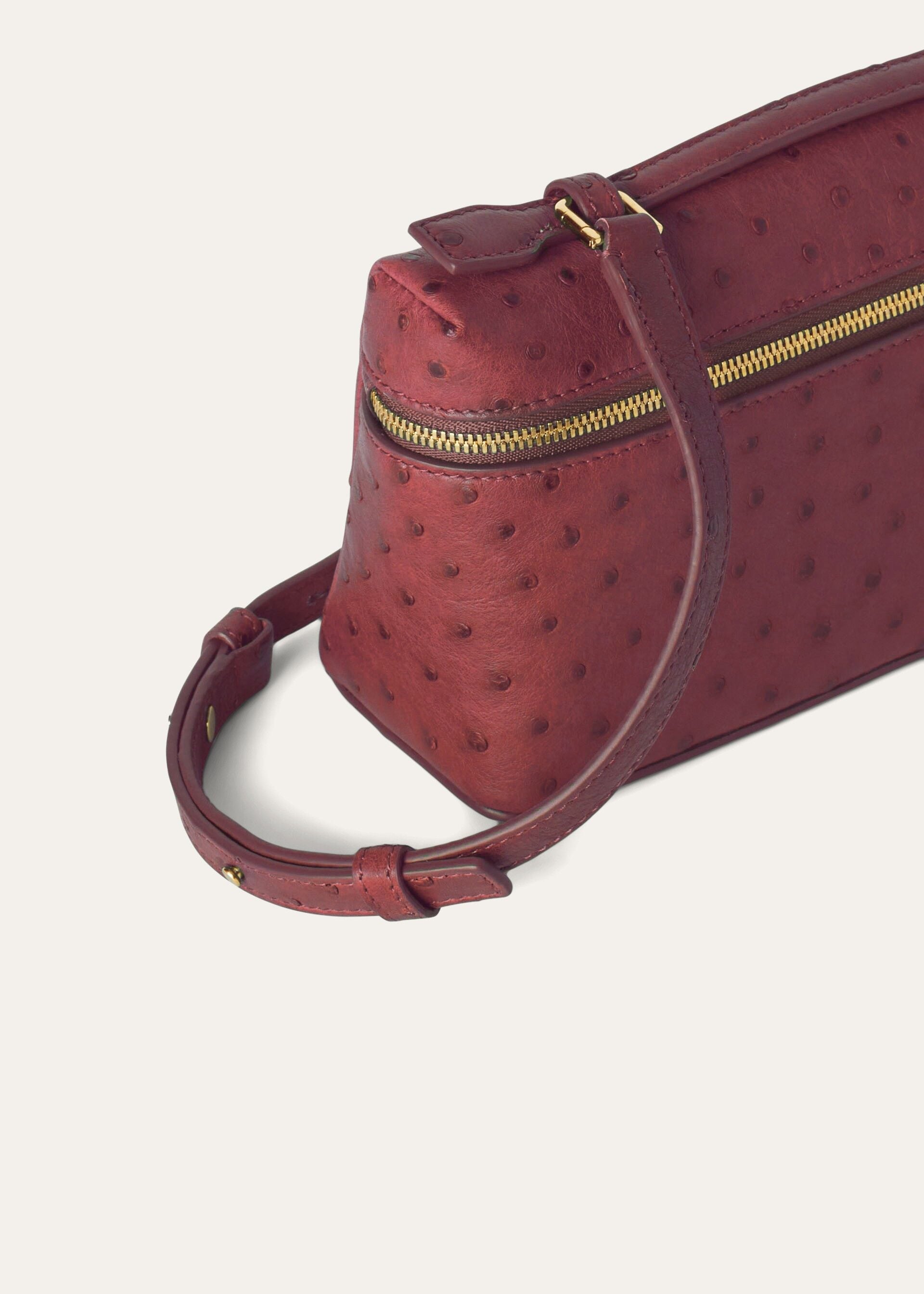 Extra Pocket L19 Ostrich Leather Burgundy Loro Piana AE