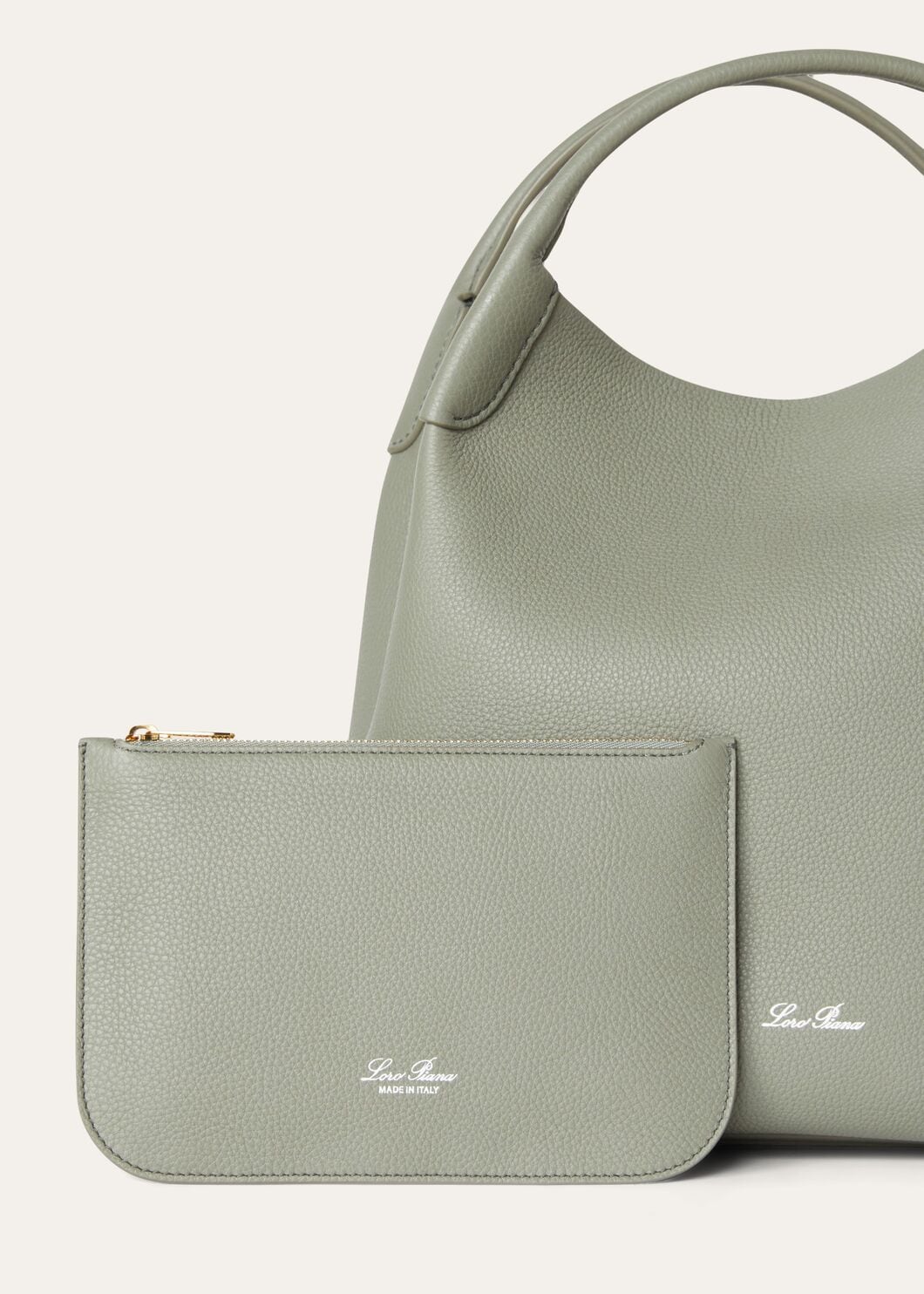 Large Bale bag Grained Calfskin Yerba Mate Loro Piana US