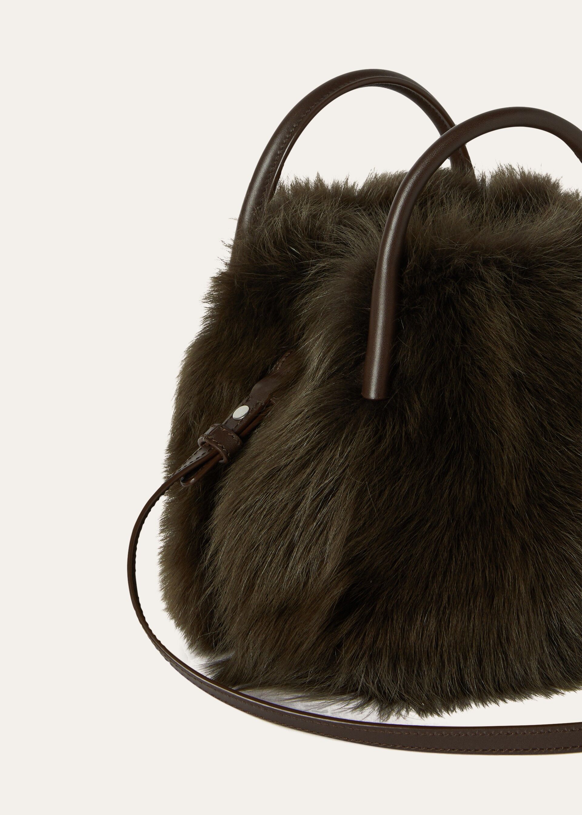 BALE MICRO LONG HAIRED LAMBSKIN ROUNDED LEATHER