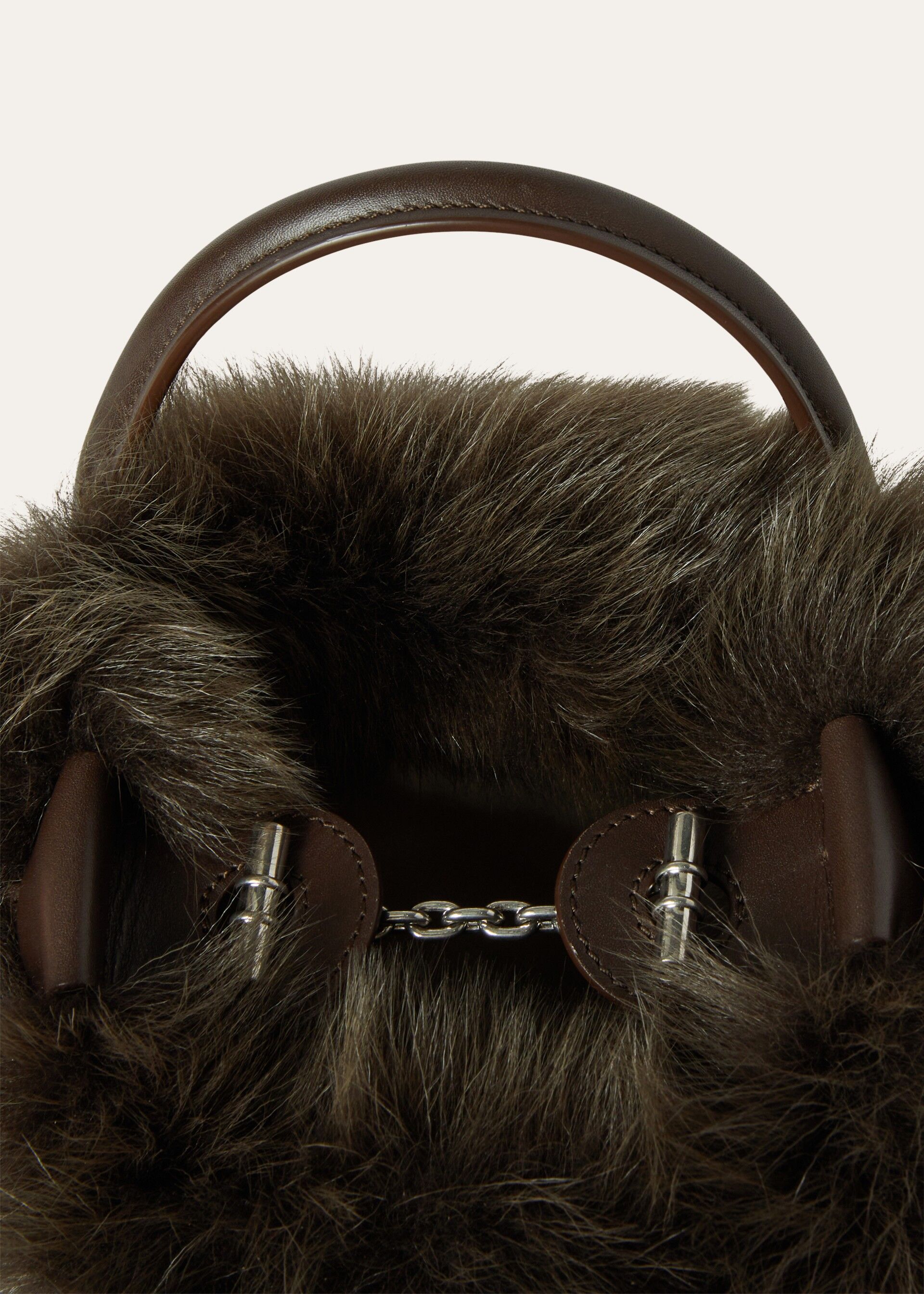 BALE MICRO LONG HAIRED LAMBSKIN ROUNDED LEATHER