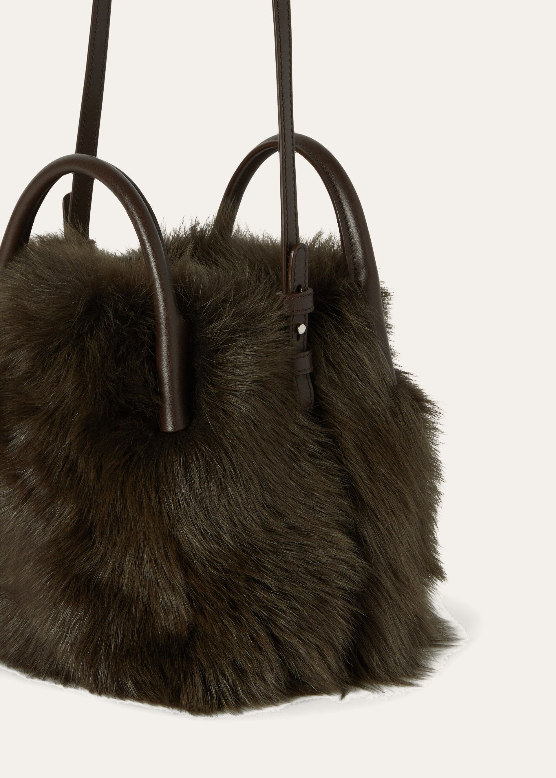 BALE MICRO LONG HAIRED LAMBSKIN ROUNDED LEATHER