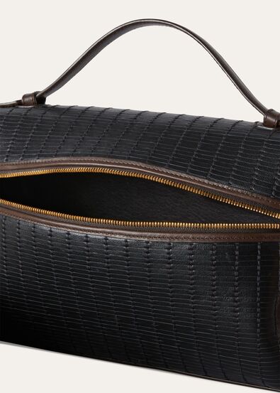 EXTRA POCKET L27 L.CALF WOVEN\SADDLE LEAT. 20AU