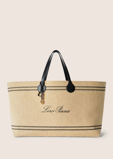 Tasman Extra Large Tote Bag in Beige - Loro Piana