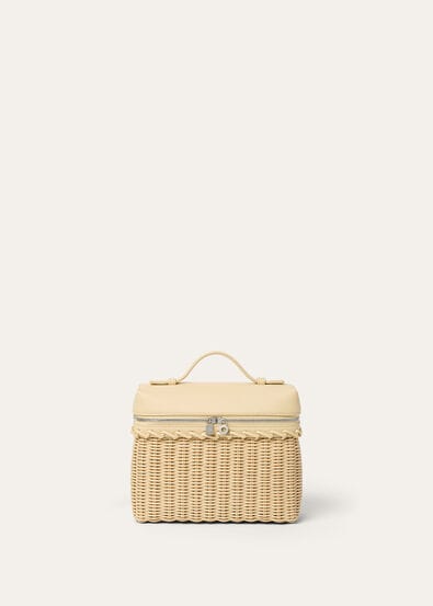 EXTRA POCKET L19 NORTH SOUTH WICKER/ROUNDED CALF