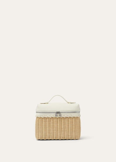 EXTRA POCKET L19 NORTH SOUTH WICKER/ROUNDED CALF