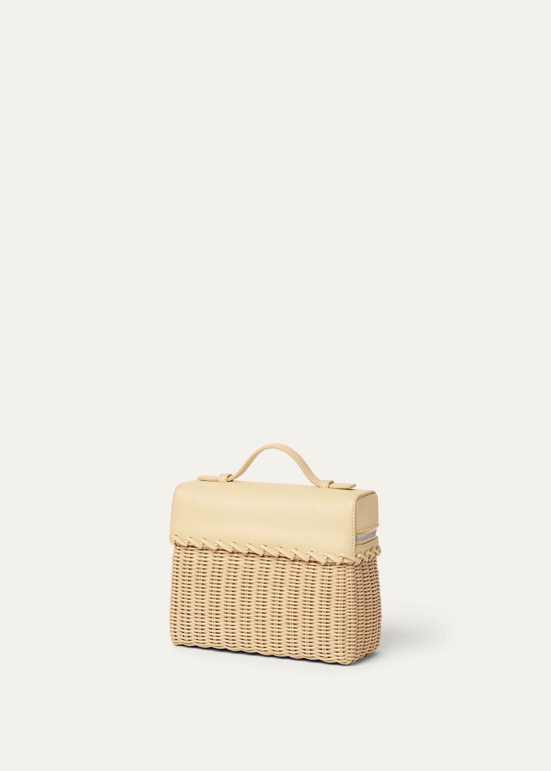 EXTRA POCKET L19 NORTH SOUTH WICKER/ROUNDED CALF