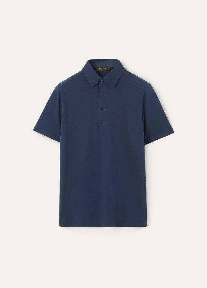 Polo Shirt Cotton Navy Blue | Loro Piana CC