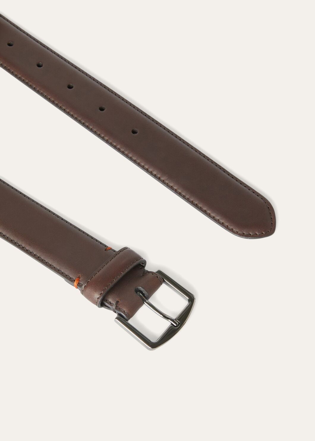 Travis Belt Calfskin Ultra-Dark Brown | Loro Piana US