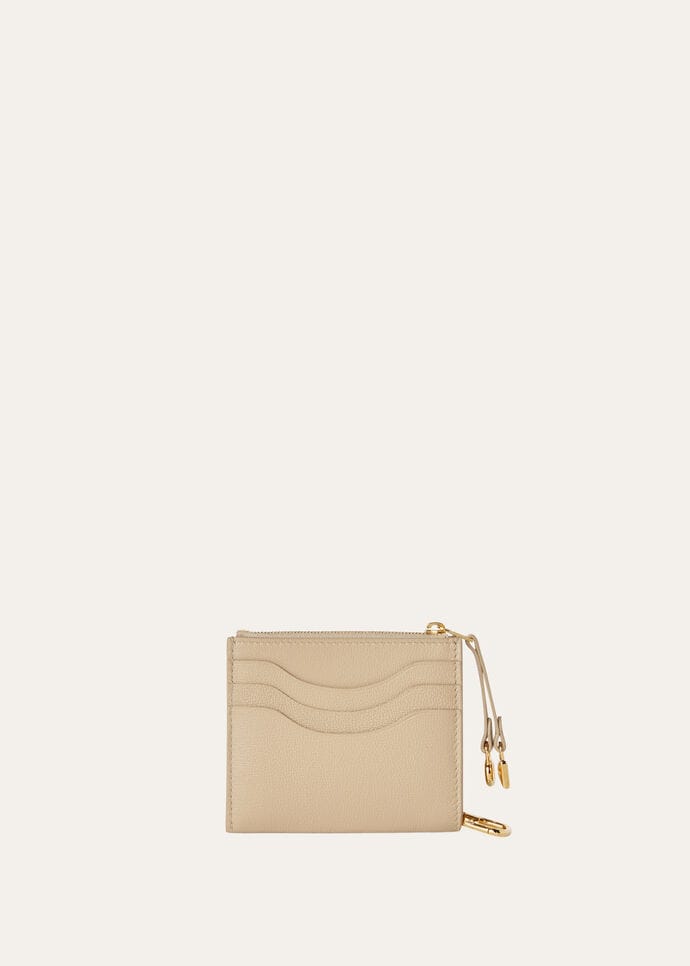 EXTRA ZIP CARDHOLDER WITH KEYCHAIN LINEN CALF_FAN9212_D0Q7_NR_2