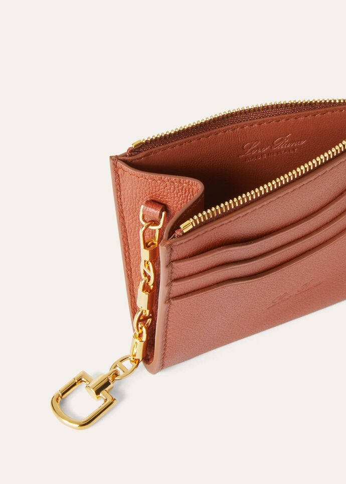 EXTRA ZIP CARDHOLDER WITH KEYCHAIN LINEN CALF_FAN9212_P08H_NR_3