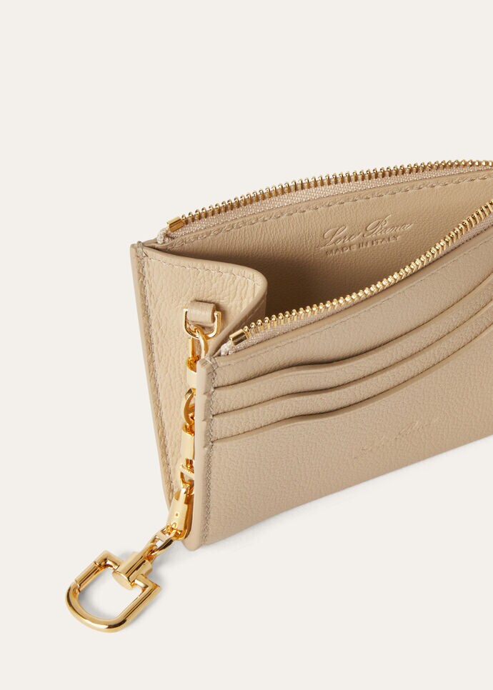 EXTRA ZIP CARDHOLDER WITH KEYCHAIN LINEN CALF_FAN9212_D0Q7_NR_3