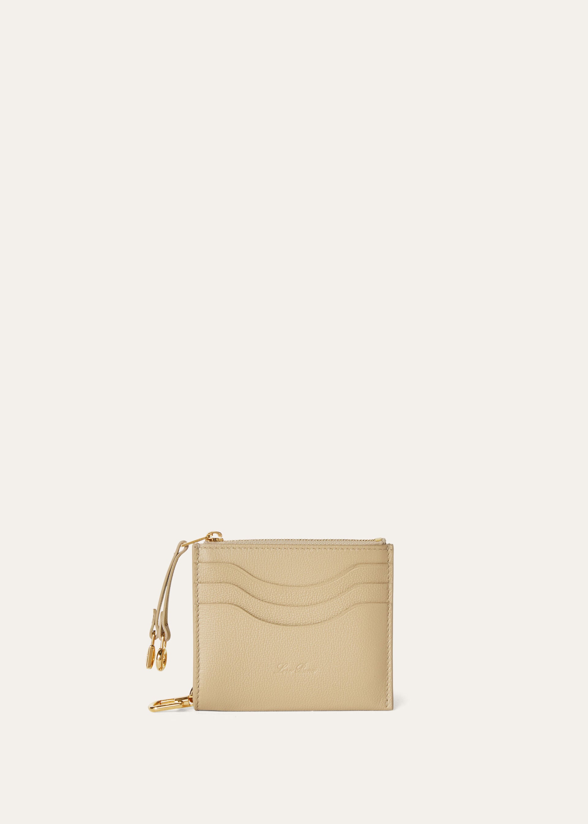 EXTRA ZIP CARDHOLDER WITH KEYCHAIN LINEN CALF