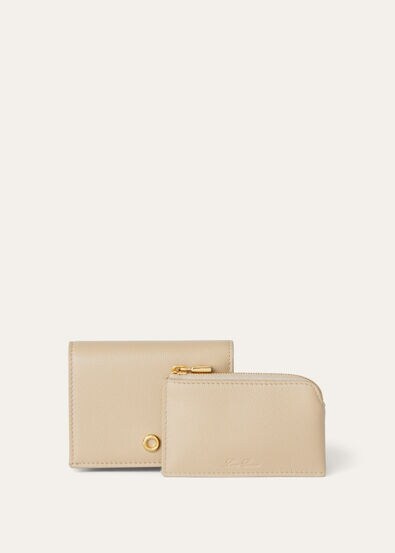 GHIERA TRIFOLD WALLET W/ZIP POUCH LINEN CALF