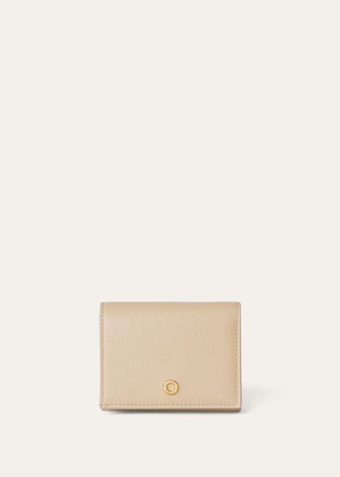 GHIERA TRIFOLD WALLET W/ZIP POUCH LINEN CALF_FAN9256_D0BU_NR_1