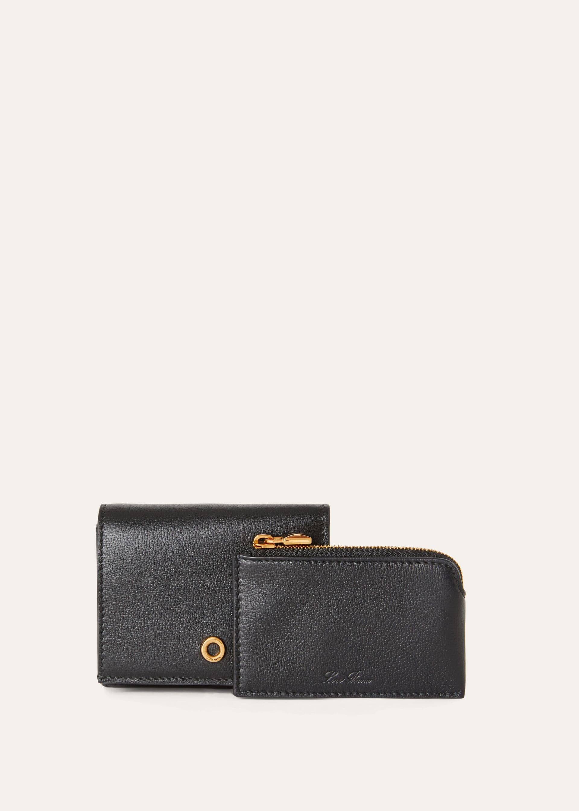 GHIERA TRIFOLD WALLET W/ZIP POUCH LINEN CALF
