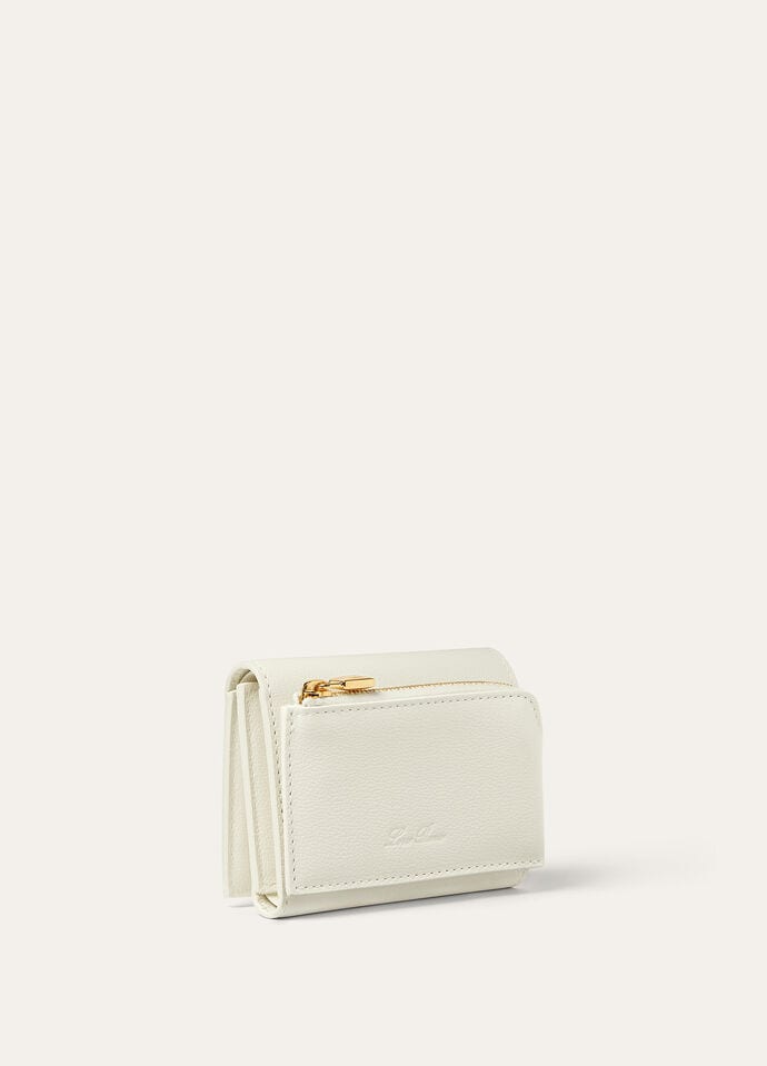 GHIERA TRIFOLD WALLET W/ZIP POUCH LINEN CALF_FAN9256_108U_NR_2