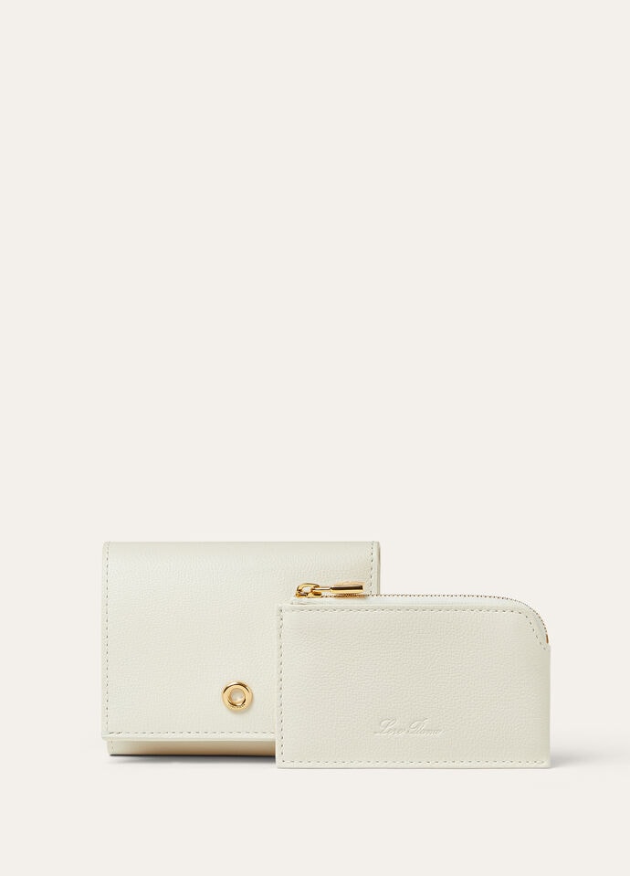 GHIERA TRIFOLD WALLET W/ZIP POUCH LINEN CALF_FAN9256_108U_NR_3