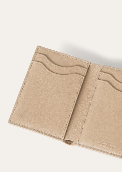 GHIERA TRIFOLD WALLET W/ZIP POUCH LINEN CALF