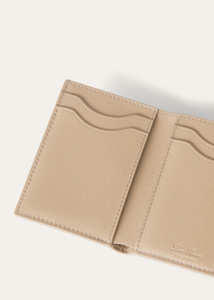 GHIERA TRIFOLD WALLET W/ZIP POUCH LINEN CALF_FAN9256_D0BU_NR_4