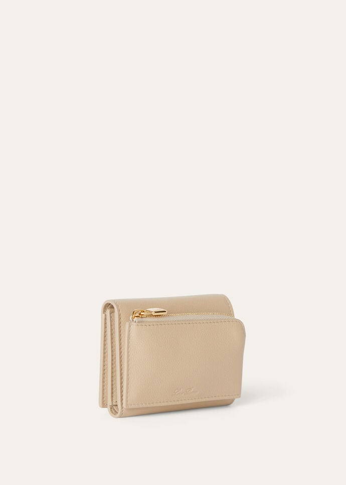 GHIERA TRIFOLD WALLET W/ZIP POUCH LINEN CALF_FAN9256_D0BU_NR_2