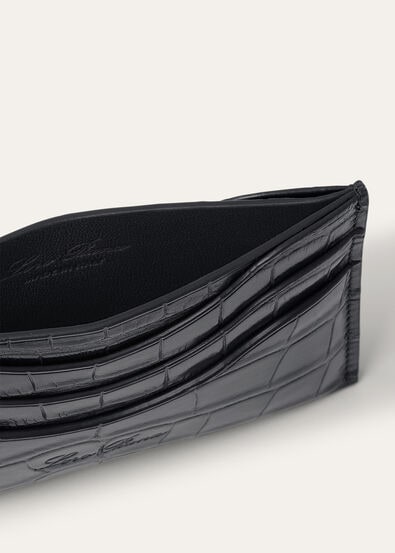 EXTRA CARDHOLDER GLAZED ALLIGATOR