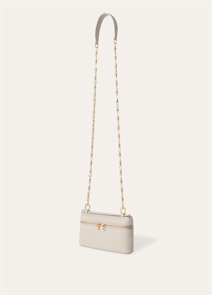 Extra Pocket Mini Pouch Grained Calfskin Light Travertine