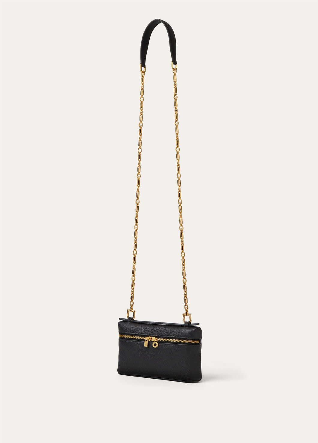 Extra Pocket Mini Pouch Grained Calfskin Black/Sun Gold