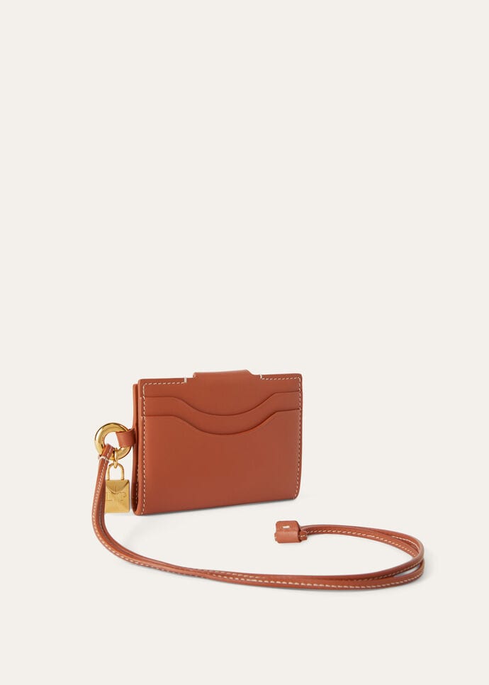 EXTRA CARDHOLDER LANYARD SADDLE LEATHER_FAN9912_L0AL_NR_3