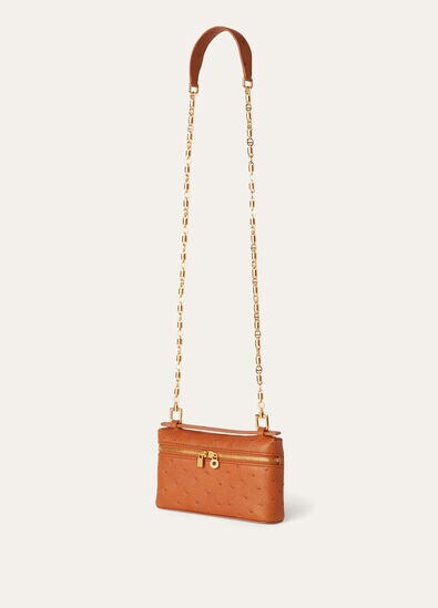 EXTRA POCKET MINI POUCH OSTRICH SADDLE FINISH