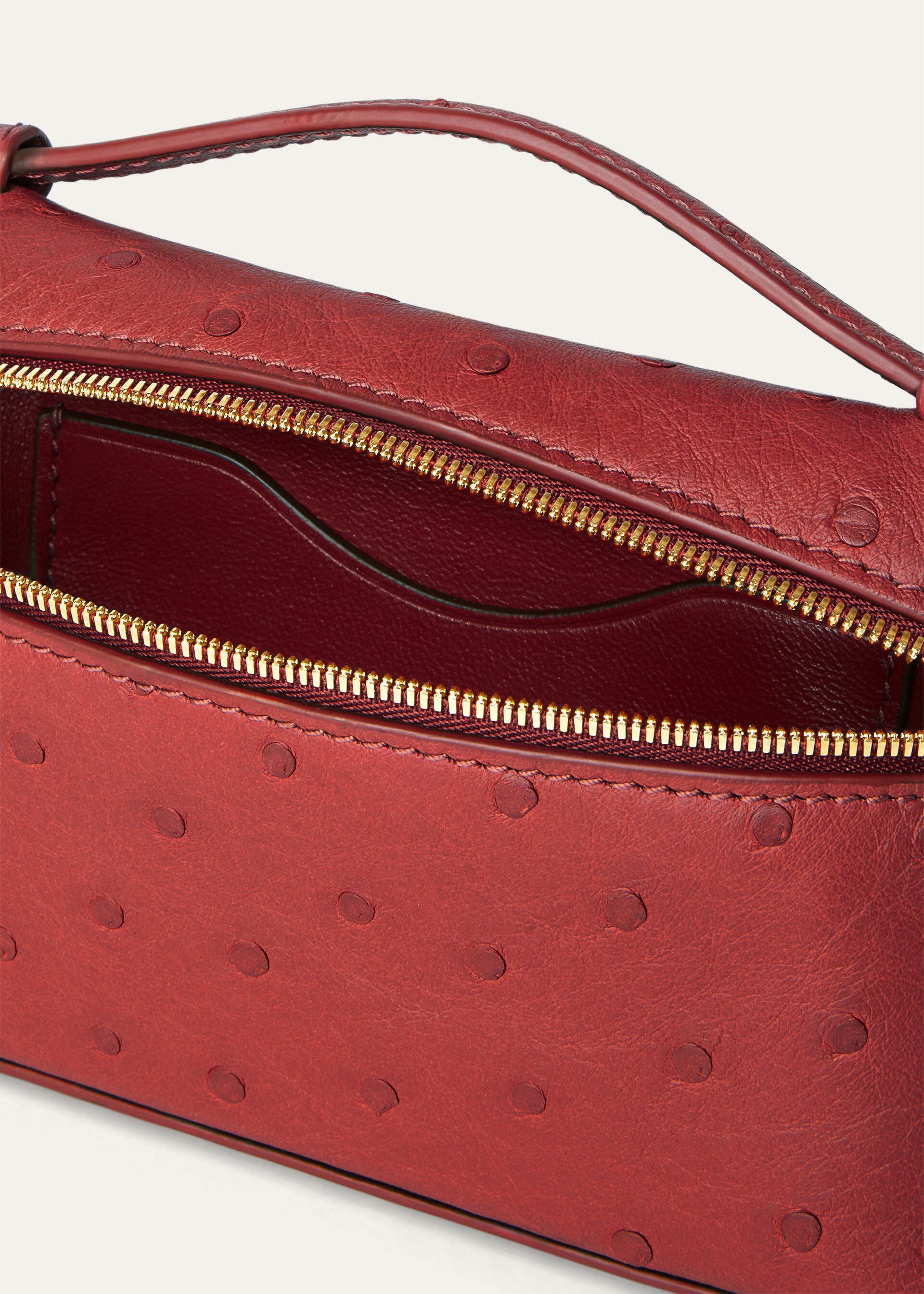 EXTRA POCKET MINI POUCH OSTRICH SADDLE FINISH