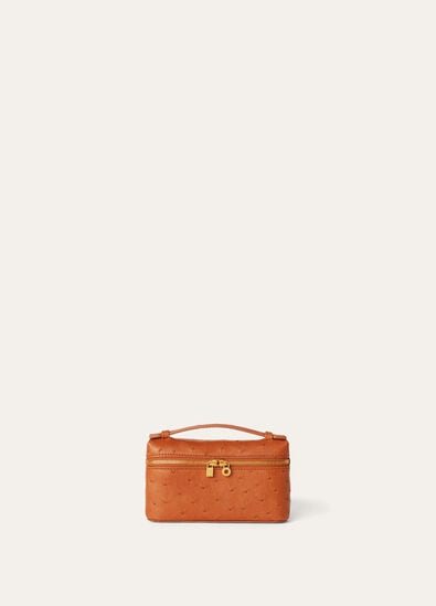 EXTRA POCKET MINI POUCH OSTRICH SADDLE FINISH