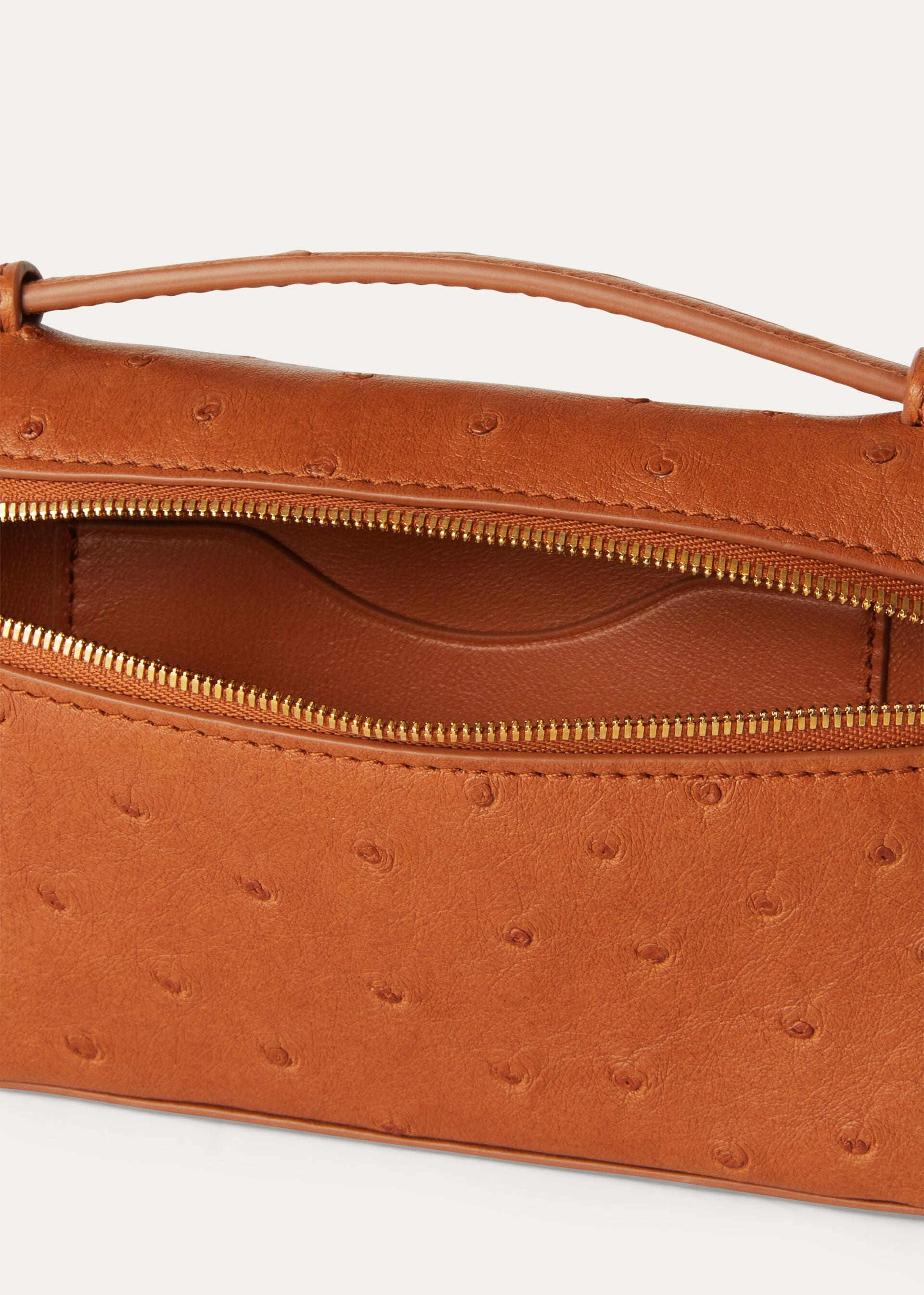 EXTRA POCKET MINI POUCH OSTRICH SADDLE FINISH